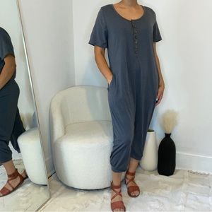 Grey Button Down Jumpsuit